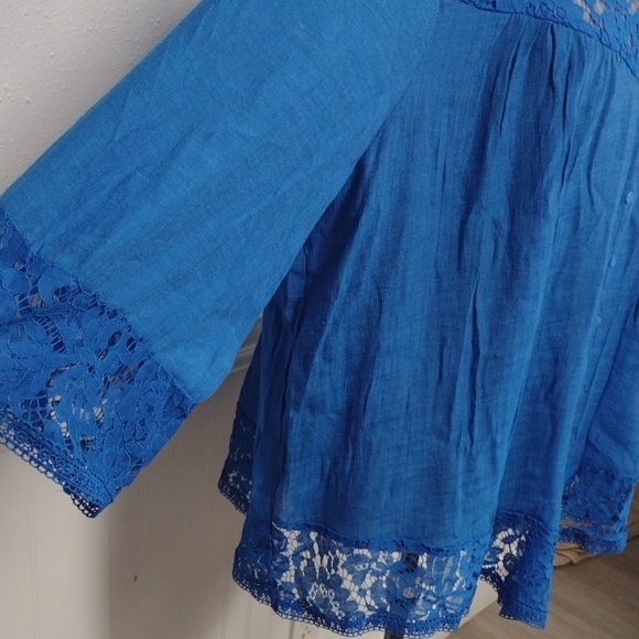 Zac & Rachel Royal Blue Lace Blouse - Picture 4 of 13